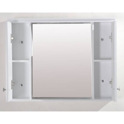 Горен огледален шкаф за баня с LED 70х13х55см бял INTER CERAMIC - 5