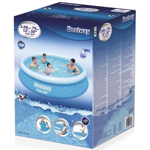 Bestway Fast Set Надуваем басейн, кръгъл, 366x76 см, 57273