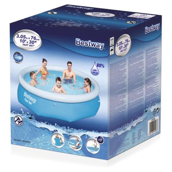 Bestway Fast Set Надуваем басейн, кръгъл, 305x76 см, 57266