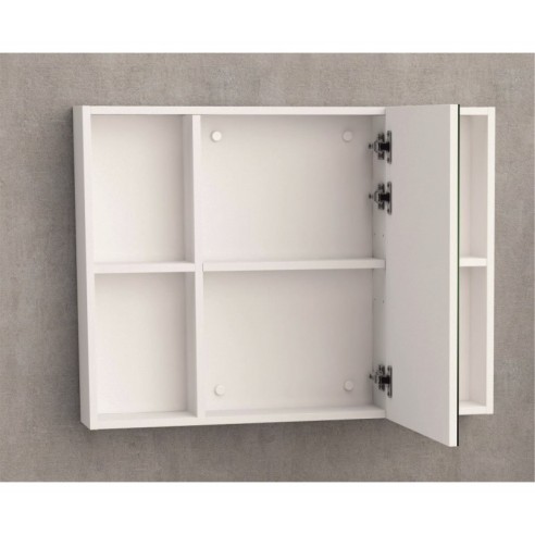 Горен огледален шкаф за баня Каролан 80х14х60см бял INTER CERAMIC - 2