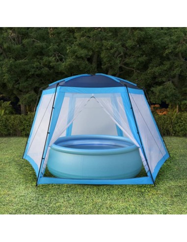 vidaXL Палатка за басейн, текстил, 660x580x250 см, синя