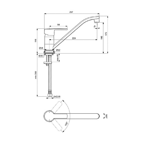 Стоящ смесител за кухня Calista Vidima - 2