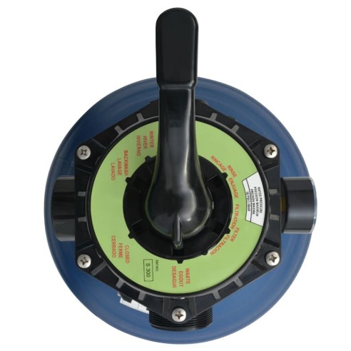 vidaXL Пясъчен филтър за басейн, 6 позиционен клапан, син, 460 мм