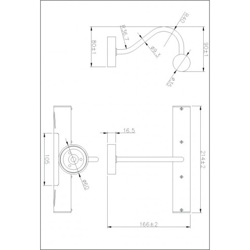 LED осветително тяло за баня 21,5х16.6х9см хром INTER CERAMIC - 2