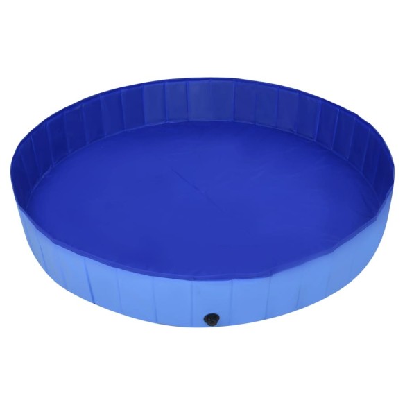 vidaXL Сгъваем басейн за кучета, син, 300x40 см, PVC