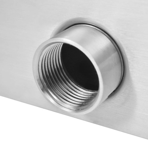 vidaXL Фонтан за басейн, неръждаема стомана, 45x30x65 см, сребрист