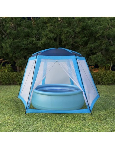 vidaXL Палатка за басейн, текстил, 500x433x250 см, синя