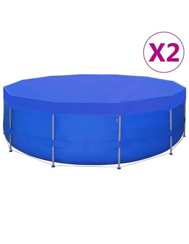 vidaXL Покривала за басейни, PE, 2 бр, кръгли, 460 см, 90 г/м2