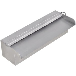 vidaXL Правоъгълен фонтан за басейн, LED, неръждаема стомана, 30 см 2