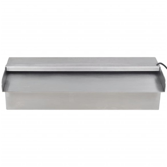 vidaXL Правоъгълен фонтан за басейн, LED, неръждаема стомана, 30 см