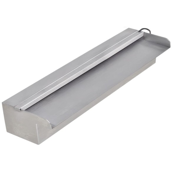 vidaXL Правоъгълен фонтан за басейн, LED, неръждаема стомана, 45 см