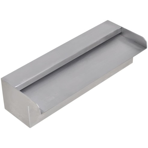 vidaXL Правоъгълен фонтан за басейн, неръждаема стомана, 30 см