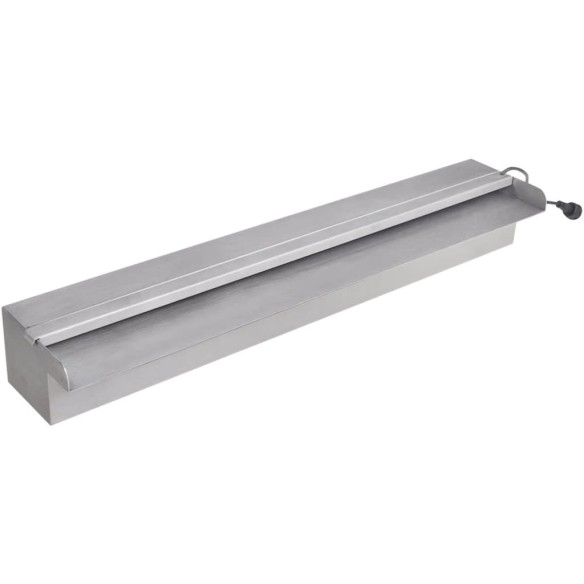 vidaXL Правоъгълен фонтан за басейн, LED, неръждаема стомана, 60 см
