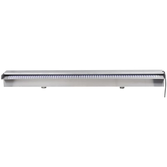 vidaXL Правоъгълен фонтан за басейн, LED, неръждаема стомана, 90 см