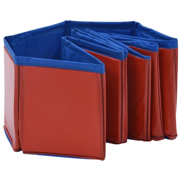 vidaXL Сгъваем басейн за кучета, червен, 80x20 см, PVC