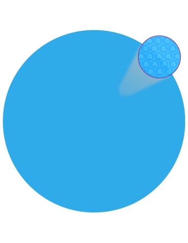 vidaXL Плаващо соларно кръгло покривало за басейн, PE, 300 см, синьо
