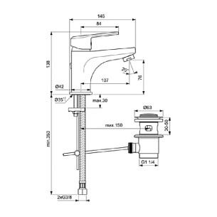 Стоящ смесител за умивалник SevaL Vidima - 1 2