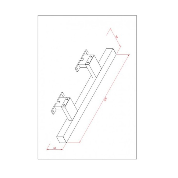 LED осветително тяло за баня 50x9.8x5см хром INTER CERAMIC - 2