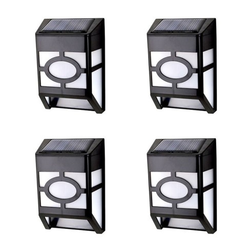 Соларна лампа за ограда 9x5x11,5 см 2 LED 4 бр. BREMA ➤ топ цена ➤ dshome.bg
