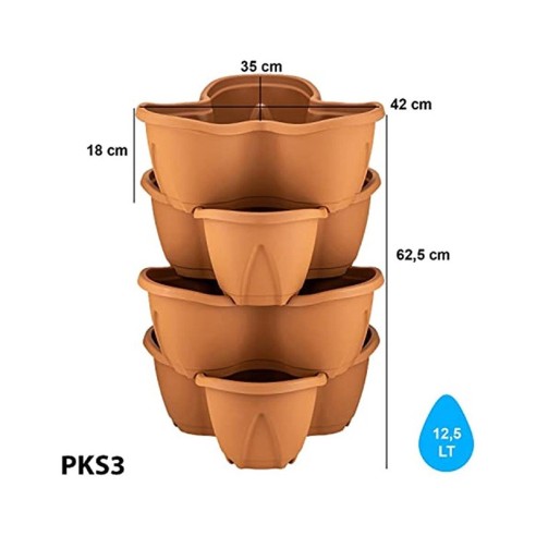 Тройна саксия за цветя Pamukkale 12.5 л PKS3 SERINOVA ➤ топ цена ➤ dshome.bg