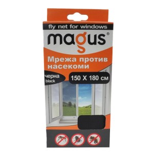 Mрежа срещу насекоми за прозорци 1.5x1.8 м черна MAGUS ➤ топ цена ➤ dshome.bg