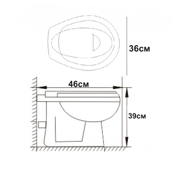Тоалетна чиния със задно оттичане INTER CERAMIC ➤ топ цена ➤ dshome.bg