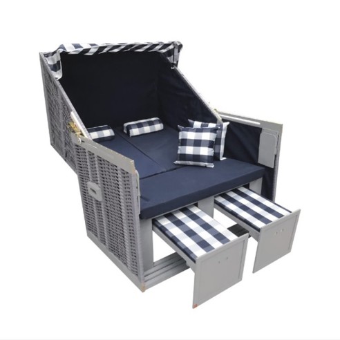 Двоен плажен шезлонг 118x78x159 см Strandkorb HOME DECOR ➤ топ цена ➤ dshome.bg