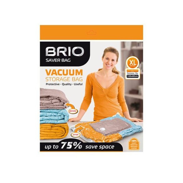 Вакуумен плик за дрехи XL 100x80 см BRIO ➤ топ цена ➤ dshome.bg