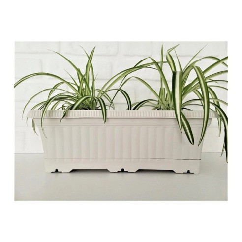 Сандъче за балкон 43x17x14.5 см бяло Ova SERINOVA ➤ топ цена ➤ dshome.bg