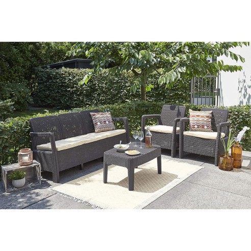 Градински комплект от PVC ратан 4 части set 3 Tarifa ALLIBERT ➤ топ цена ➤ dshome.bg