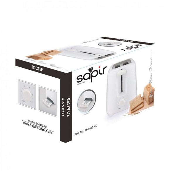 Тостер за хляб 750 W бял 1440 АС SAPIR ➤ топ цена ➤ dshome.bg