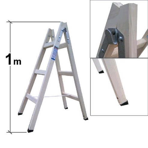 Дървена стълба 1 м 2x3 стъпала EKO