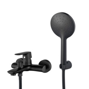 Смесител за вана/душ Life Black черен CASCADA ➤ топ цена ➤ dshome.bg