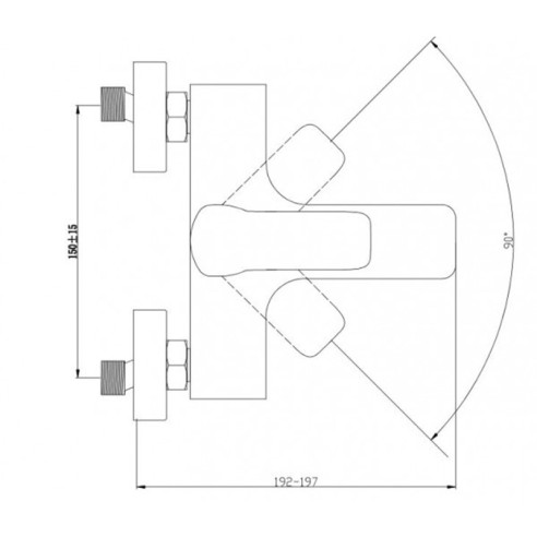 Смесител за вана/душ Life Black черен CASCADA ➤ топ цена ➤ dshome.bg