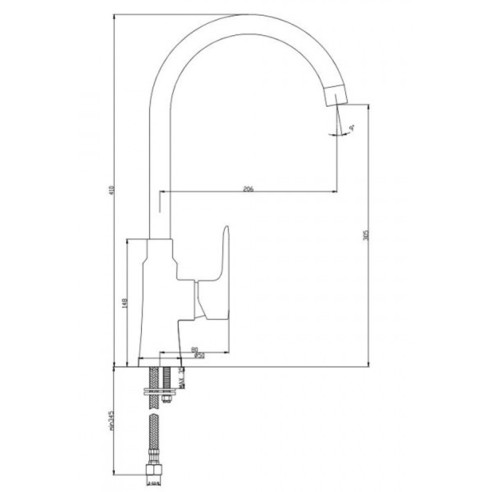 Смесител за кухня Life Black черен CASCADA ➤ топ цена ➤ dshome.bg