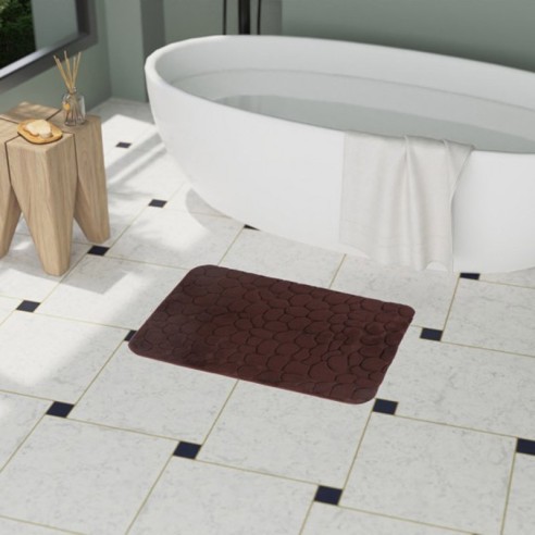 Постелка за баня с Memory пяна 50x70 см кафява INTER CERAMIC ➤ топ цена ➤ dshome.bg