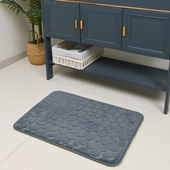 Постелка за баня 50x70 см - с мемори пяна - сива - INTER CERAMIC ➤ топ цена ➤ dshome.bg