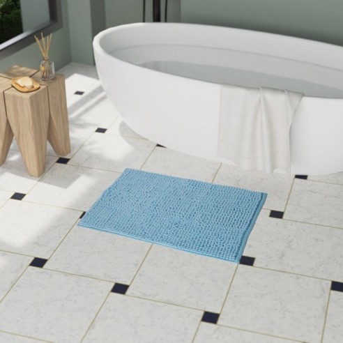 Постелка за баня 50x70 см светлосиня - INTER CERAMIC ➤ топ цена ➤ dshome.bg