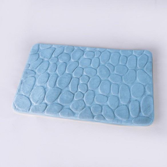 Постелка за баня 50x70 см - с мемори пяна светлосиня - INTER CERAMIC ➤ топ цена ➤ dshome.bg