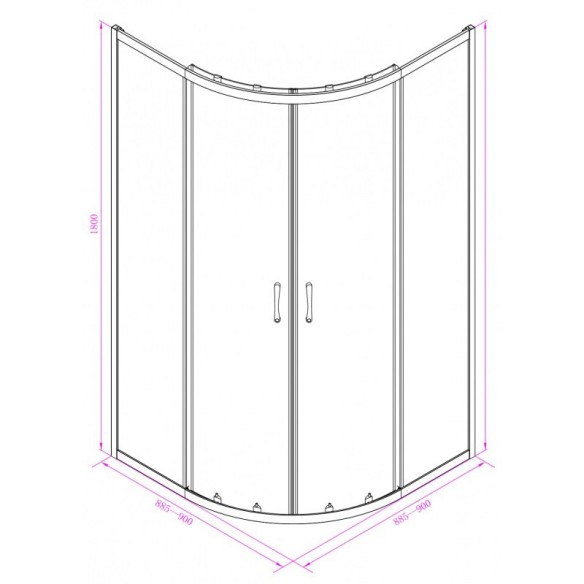 Душ кабина Лято 90x90 см INTER CERAMIC ➤ топ цена ➤ dshome.bg