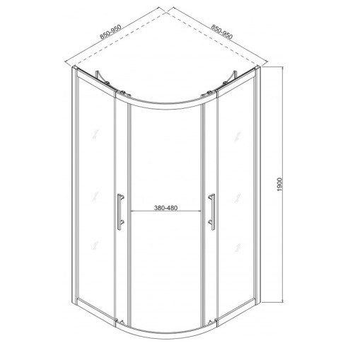 Регулируема душ кабина черен профил ICS 789/31 INTER CERAMIC ➤ топ цена ➤ dshome.bg