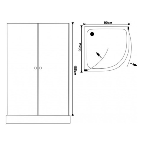 Душ кабина 90x90 см матирано стъкло ICS 109RP INTER CERAMIC ➤ топ цена ➤ dshome.bg