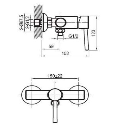 Стенен Смесител за душ Phoenix-N FAYANS ➤ топ цена ➤ dshome.bg