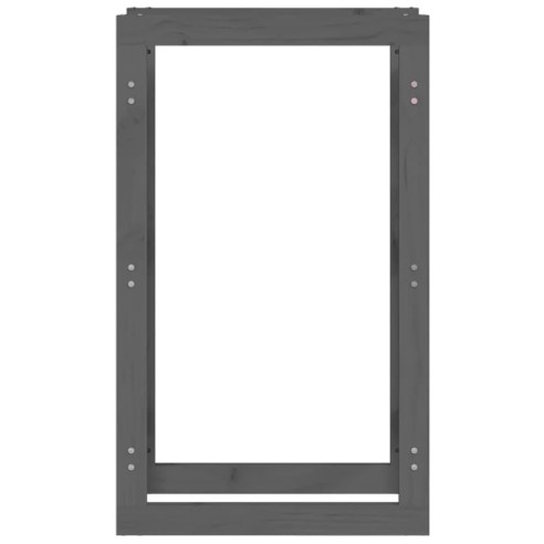 Поставка за дърва за огрев сива 60x25x100 см масивно дърво бор