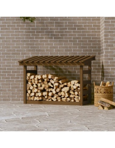 Поставка за дърва за огрев, сива, 108x64,5x78 см, бор масив