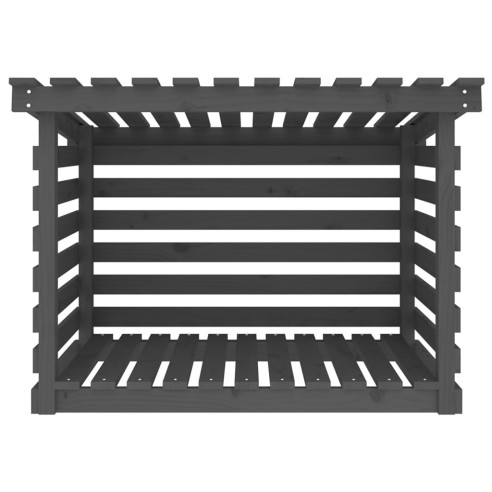 Поставка за дърва за огрев сива 108x73x79 см масивно дърво бор