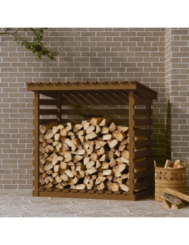 Поставка за дърва за огрев, сива, 108x73x108 см, бор масив