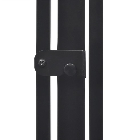 стоманен параван за камина, черен