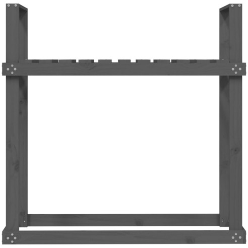 Поставка за дърва за огрев сива 110x35x108,5 масивно дърво бор