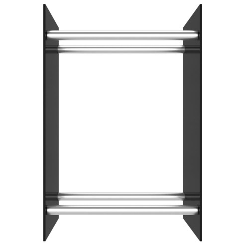 Стойка за дърва, черна, 40x35x60 см, стъкло